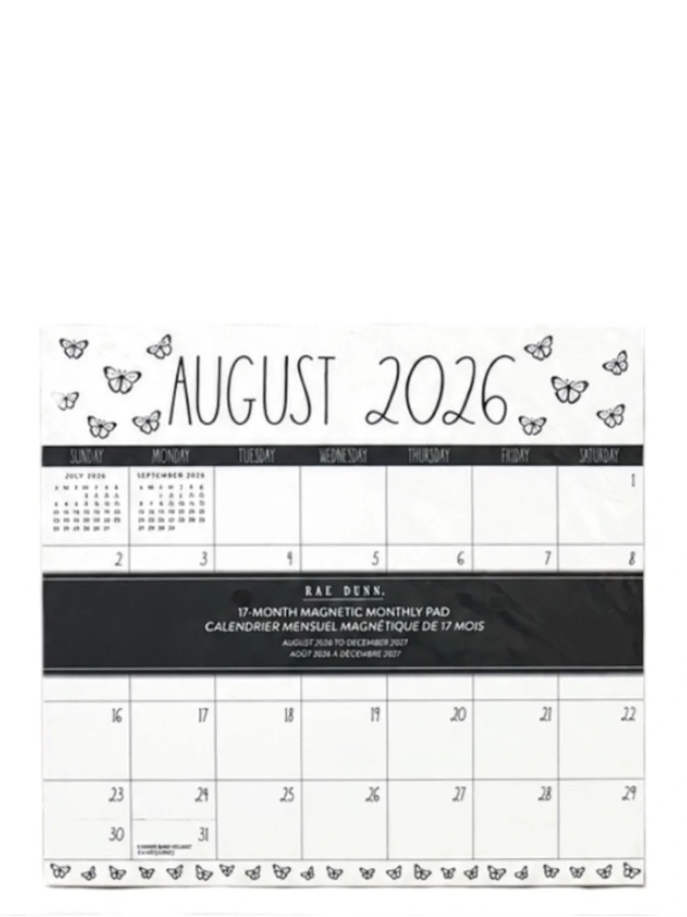 RAE DUNN 2026 - 2027 17-MONTH MAGNETIC MONTHLY PAD CALENDAR AGENDA FRIDGE